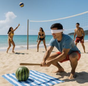 海とスイカとビーチバレー🏐🏖🐠☀️